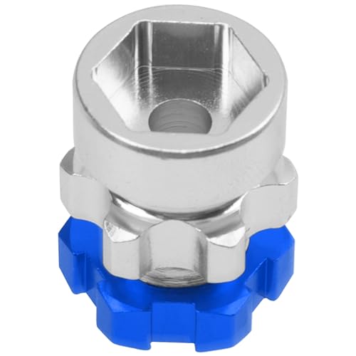 ShareGoo Metal 12mm to 17mm Wheel Hex Hub Adapter Compatible with Traxxas 1/10 Slash 2WD 4X4 Rustler Stampede 2WD 4X4 RC Car Upgrade Parts (Blue) - color: Blue