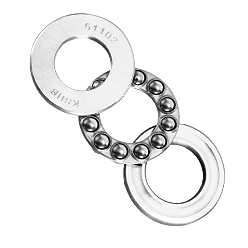 uxcell 51102 Thrust Ball Bearings 15mm x 28mm x 9mm Chrome Steel ABEC3 Single Row Roller 2pcs - size: 15mmx28mmx9mm