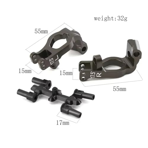 RC Accessory Compatible with Kyosho for MP9 MP10 1/8 RC Car Upgrade Parts Accessories 2pcs Metal 17.5 Degrees C-Hub Carrier Caster Block IFW474