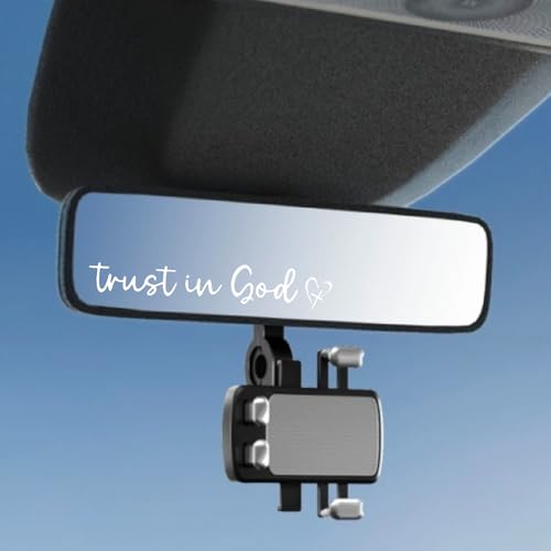 3 Pcs Love Cross Rearview Mirror Window Sticker,Tension Resistant Rear Windshield Body Decorative Sticker,Waterproof Self-Adhesive Decoration,Fits for Most Cars Trucks Suvs (White)