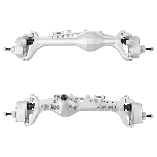 Full CNC Machined F9 Offset Portal Front Rear Axle with Adjustable Link Mount for 1/10 RC Crawler Capra Gmade R1 Rock Buggy LCG Cheater Rigs 1.9 UTB Shafty (Silver) - color: Silver