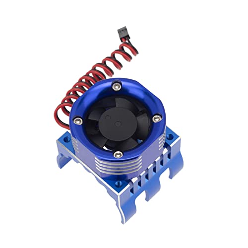 DKKY 42mm RC Cooling Fan Motor Heatsink 21000 RPM for Axial SCX10 Traxxas TRX4 Slash/Rustler/Stampede/Bandit Arrma Kraton Mojave Senton 1/8 1/10 RC Crawler Car 4274 4268 Motor, Blue - color: Blue