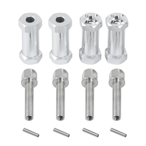 RC 12mm Wheel Hex Drive Hubs Combiner Coupler Aluminum 15mm/20mm/25mm/30mm Offset Extension Longer Combiner Drive Adapter for 1/10 Axial SCX10 Wraith RC Car Upgrade Parts (Silver - 30mm) - color: Silver - 30mm