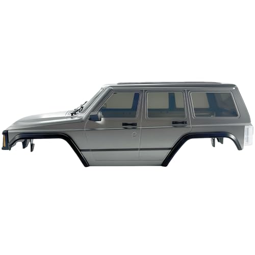 6.10in Wheelbase ABS Hardtop Cherokee Body for TRX4M Bronco Defender Chassis, 1/18 RC Crawler Body Shell with Front & Rear Bumpers (Silver Grey) - color: Silver Grey