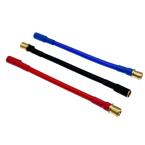 3pcs 6.5mm Male to 8mm Female Bullet Connector Extension Wire Adapter 10AWG 4.9 Inch for RC Motor & ESC