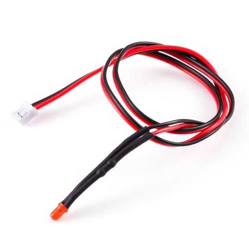 4PCS RC Car PH2.0 Single End Interface Light Headlights Taillight Accessories for 1/14 Tamiya RC Truck Tractor Model Car Upgrade Replacement Parts (Red) - color: Red