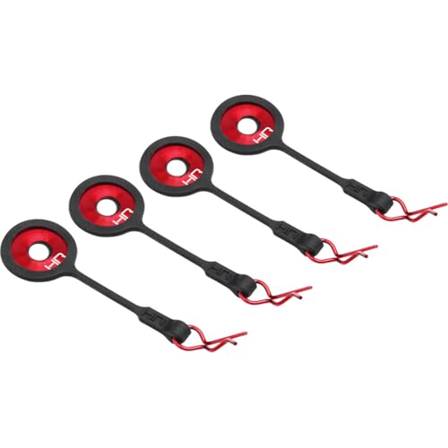 Hot Racing BWP133B02 Red Bent Body Clips 23mm Long 1.2mm Wire (4)