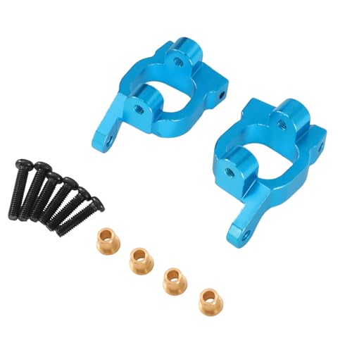 6061 Aluminum C-Hubs Caster Blocks with Brass Bushings for WL 144016 144001 1/12 124017 for jjrc C8803 RC Car Upgrade Parts (Blue) - color: Blue