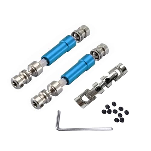 3Pcs Metal CVD Drive Shafts Set Heavy Duty Transmission Upgrades for MN for MN128 MN86 MN86S MN86K MN86KS G500 1/12 RC Crawler Accessories (Blue) - color: Blue