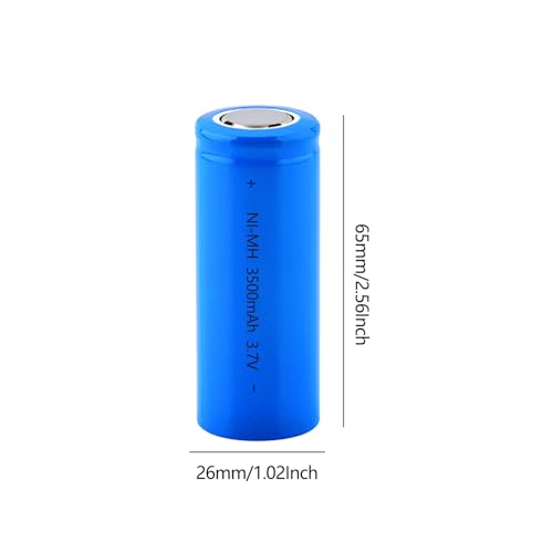 3.7V 3500mAh NI-MH 26 * 65mm Rechargeable Battery Flat Top for Headlamp,LED Flashlight,Mini Fans,RC Cars,etc.(1.02 * 2.56Inch)