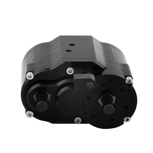 2 Speeds Transfer Case Gearbox Dual Speed Transmission Box 46x53x32mm for Axial SCX10 RC4WD D90 1/10 RC Crawler Upgrade Parts (Black) - color: Black
