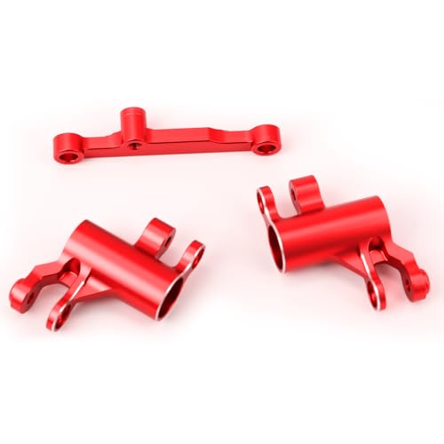Aluminum Alloy Bellcrank Assembly with Drag Link Upgraded Parts for 1/16 Mini Maxx/Mini XRT,Replace#10743 (Red) - color: Red