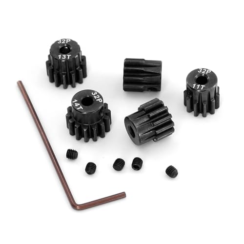 OGRC 3.175mm 32P Pinion Gears 10T 11T 12T 13T 14T for Traxxas 1/10 RC Car | Steel Hardened, 0.8M, Fits 550, 540, 3650 Series Motors, for Arrma HSP HPI AXIAL Tamiya Losi RC Car