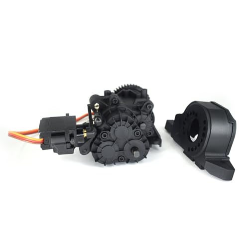 Metal 2 Speed Transmission Gearbox with Internal Gears Set for Traxxas 1/10 TRX-4 TRX-6 RC Crawler Car Upgrade Parts(Black)