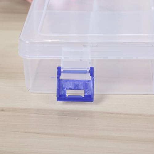 Tool box hardware organizer, small parts storage box. Portable plastic toolbox with detachable partitions. Stackable hardware storage boxes.