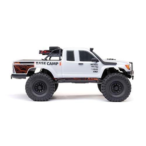 Axial RC Truck 1/10 SCX10 III Base Camp 4X4 Rock Crawler Brushed RTR (Battery and Charger Not Included), White, AXI-1375T1