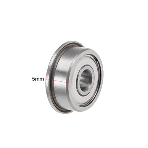 uxcell F624ZZ Flanged Ball Bearing 4mmx13mmx5mm Double Shielded Chrome Steel Deep Groove Bearings 10pcs - size: 4x13x5mm