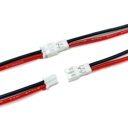 15Pairs JST-PH 2.0 2 Pin Male and Female Connector Plug with Soft Silicone Wire Cable 10cm - size: JST-PH 2.0 2Pin