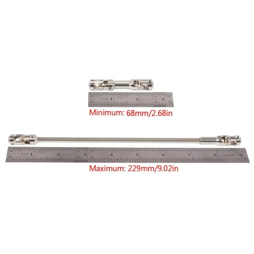 Steel Cut to Length Driveshaft Universal Joint Drive Shaft 68-229mm 2PCS for 1/10 RC Crawler LCG Rigs Sportys Scalers Capra SCX10 Pro (Silver) - color: Silver