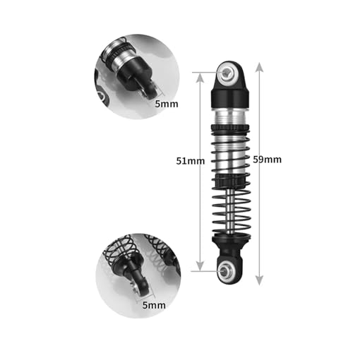 RC Car Shock Absorbers Compatible with Traxxas for TRX4M 1/18 RC Crawler Car Upgrade Parts Replacement Accessories 4Pcs Metal Oil Shock Absorber Damper