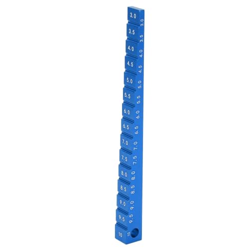 Ride Height Gauge, Aluminum Alloy Chassis Ride Height Gauge 3‑10mm 0.1-0.4in Ride Height Gauge Ruler for 1/10 RC Drift Car (Blue) - color: Blue