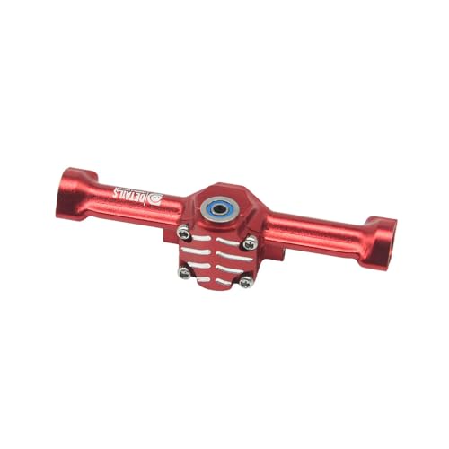 Hobby Details Aluminum Rear Axle Gear Box Skid Link Wheel Upgrade Set for 1/30 Axial SCX30 Jeep Wrangler RC Cars, Red (Rear Axle) - color: Rear Axle