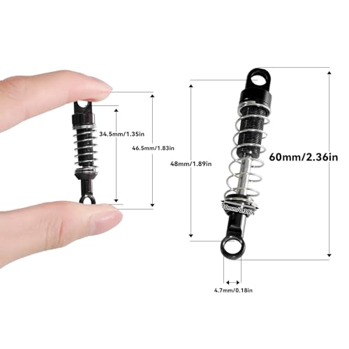 Metal Rear Axle Shock Link Rod Leaf Spring Upgrade Link Suitable for Mangniu 1/12 MN82 MN82S MN82PRO 1/12 Scale RC Climbing Car (Black) - color: Black