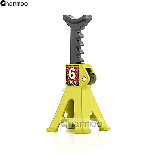 1/24 RC Toy Jack Stands 1/18 Simulation 6 Ton Metal Adjustable Mini Jacks Stand for 1:18 1:24 Scale Crawler Car Axial SCX24 Kyosho Tamiya HSP FCX24 TRX4M SCX24 AX24 Ford Bronco (Yellow, 4 PCS) - color: Yellow