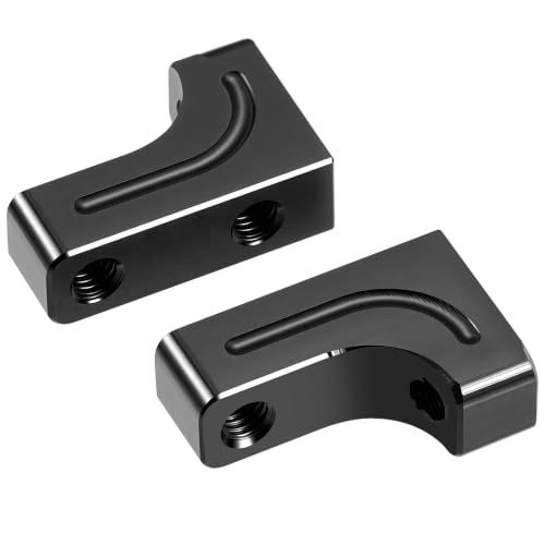 4PCS RC Aluminum Alloy Servo Mounts 1/10th RC Crawler Car CNC Machined Aluminum Servo Mount for SCX10 90047 Wrangler 1/10 RC Crawler Car Upgrades (Black) - color: Black