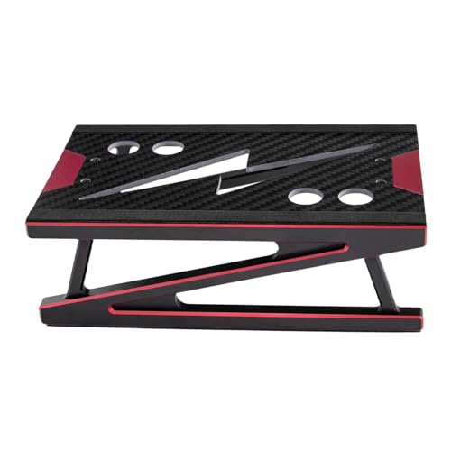 Aluminum Stand, Aluminum Repair Station, Car Model 1/8 1/10 Scale, Repair Work, for Trucks, Cars, Red - color: Red