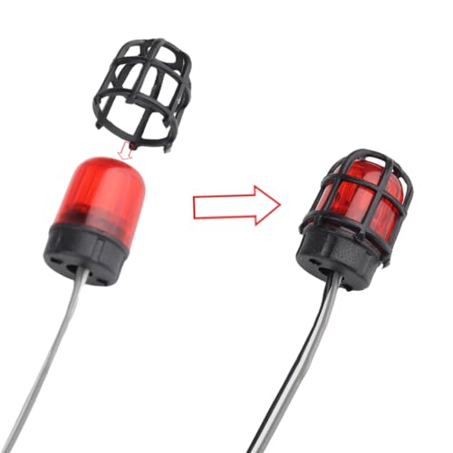 HobbyPark RC LED Flash Lights Alarm Lamp Flashing Rotating Beacon Light DC 5–6V Compatible with 1/10 TRX4 SCX10 RC Crawler Car 1/14 Tamiya Tractor RC Truck (1 Red Light) - color: 1 Red Light