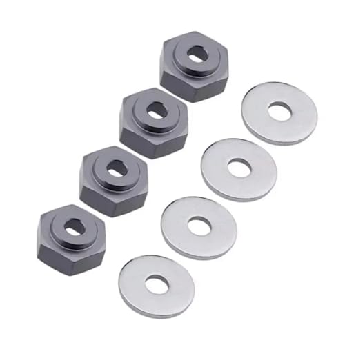 Rc Accessories For HSP 1/10 1/8 12mm To 17mm Wheel Adapter Drive Hub Combiner Hexagonal Hex Hole 6mm Parts RC Car For Buggy Monster Truck(Gray) - color: Gray