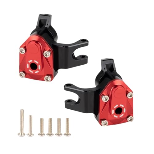 RC Steering Knuckle Block for Axial for Capra for UTB 18 1/18 CNC Aluminum Portal Axle Steering Knuckles Set RC for Racing Crawler Car Accessories(Red) - size: Red