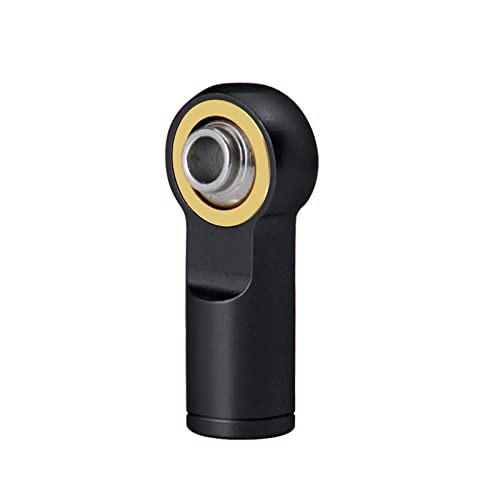 QUE-T 10Pcs Metal Left-Hand Thread Link Rod End M4 Ball Joint Head for RC Crawler Car Boat (Black) - color: Black