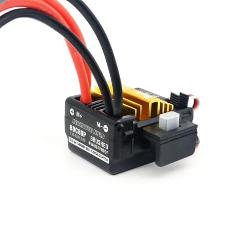 Plus V2 80A Brushed ESC 2-3S BEC 6.4V/7.4V 5A for 1/10 Crawler RC Climbing Car Brush Motor - size: 80A ESC