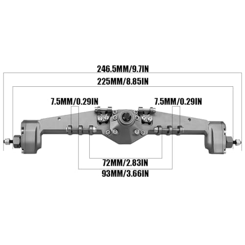 1/10 RC Crawler All Metal Front and Rear Portal Axle for Axial Capra 1.9 inch UTB AXI03004 Buggy F9 Wraith 90018 RR10 Upgrade Part (BK Front Rear Axle) - color: Bk Front Rear Axle
