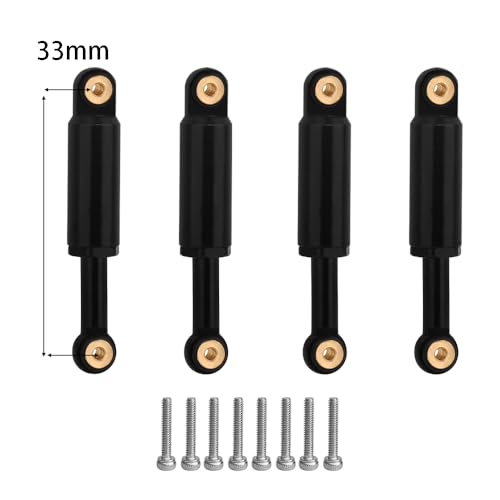 Built-in Spring Front Rear Shock Absorbers Set For 1/24 Axial SCX24 LOSI Micro-B 2WD Buggy LOS00007 Rc Crawler Car Parts Metal Upgrade (black) - color: black