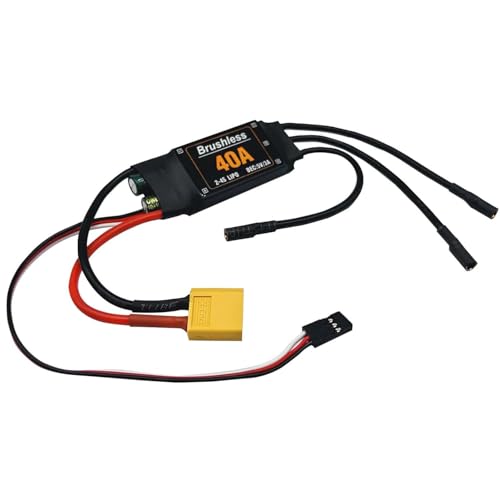 2PCS 40A Electric Brushless Motor Controller,ESC Speed Controller with XT60 and 3.5mm Bullet Plug for RC Drone RC Airplane Helicopter