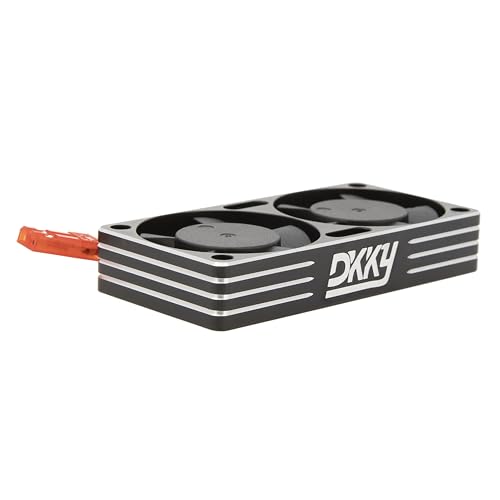 DKKY RC Motor Cooling Fan Heatsink 30mm Dual Fan for ARRMA Axial Traxxas 1/6 1/8 1/10 RC Crawler Car 3650 550 3660 4274 4068 4268 Motor (Black) - color: Black