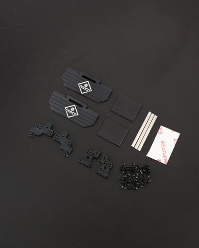 SCX24 Side Plate Rock Sliders ESC Battery Tray with Shock Mount Shock Tower ESC Mount Chassis Post SCX24 Chassis Upgrade Parts for Axial SCX24 LCG Chassis Upgrades 1/24 RC Crawler