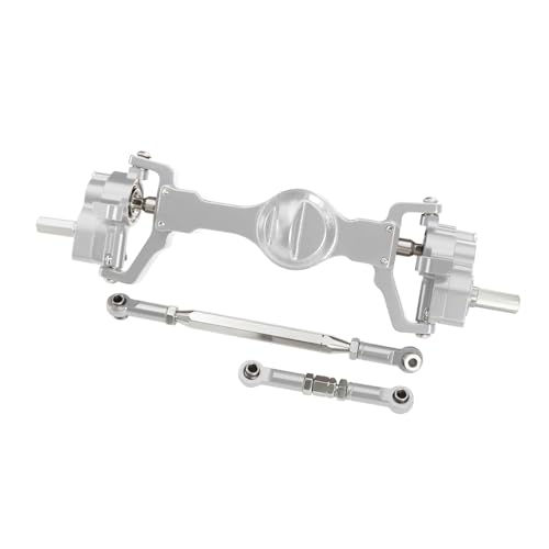 CNC Aluminum Front and Rear Portal Axle Assembly with Steel Gears for WPL C74 C14 C24 B14 B24 B16 B36 C64 1/10 1/16 RC Crawler Truck Upgrades Parts (Silver Front) - color: Silver Front