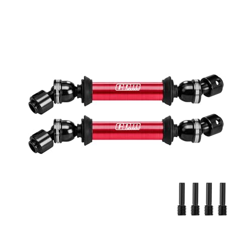 GPM 4140 Carbon Steel Center CVD Drive Shaft for 1/10 Axial SCX10 III/Pro/CJ-7 Upgraded 6061-T6 Alloy RC Crawler Parts (Red) - color: Red