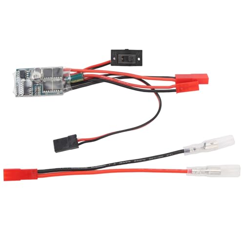 Alomejor RC 30A Brushed ESC, 2 Way Electronic Speed Controller with Brake Function, Compatible with 030 050 180 370 Brushed Motors, for 1/16 1/18 /24 Scale Cars and Boats