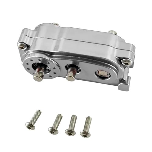 RC Gear Box for Axial Scx10 I II Upgrades Parts 1/10 Rc Crawler Metal Chassis Frame Front Gearbox Transfer Case Spare(Silver) - color: Silver