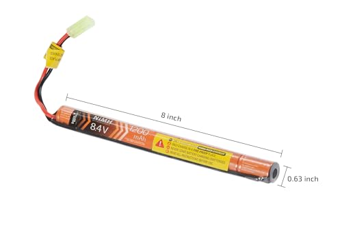 Lancer Tactical Airsoft Battery NIMH 8.4V Compatible with Most AEG M4 Airsoft- (8.4V, 1200mAh Stick Tamiya)