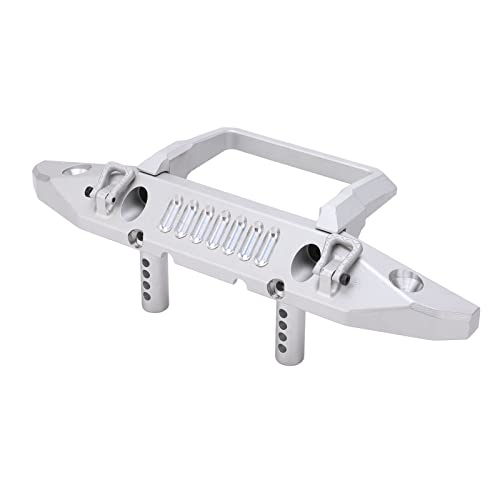 Front Bumper Aluminum Alloy Crawler Bumper RC Car Accessory with LED Light Hole for Axial 1/6 for SCX6 Car RC Car Upgrade Part (Silver) - color: Silver