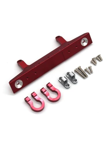 RC Cars Crawler Parts Compatible with FMS for FCX24 1/24 Remote Control Vehicle Metal Upgrade Accessories Front Bumper Spare Parts(Red) - color: Red