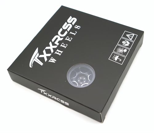 RC 1.0 Beadlock Wheels Offsets -2 Aluminum Rims for AX24 1/18 TRX4M All 1/24 Scale SCX24 Deadbolt RC Crawler Car Wheels Upgrades 4Pc (Black) - color: Black