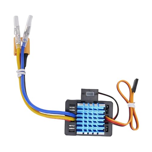 CHICIRIS 80A Brushed ESC Electronic Speed Controller, with T Plug XT60 Plug for 1/10 RC Car RC Boat 540 550 750 Motors (Blue) - color: Blue