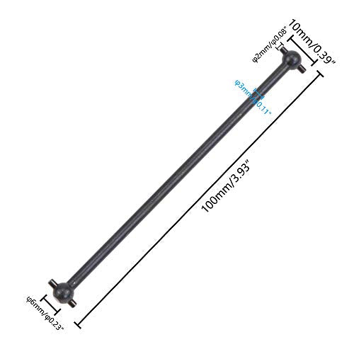 4-Pack Front/Rear Driving Dogbone Shaft 100MM Long 538104 Compatible with 1/10 RC Model Car Spare Parts (Black) …